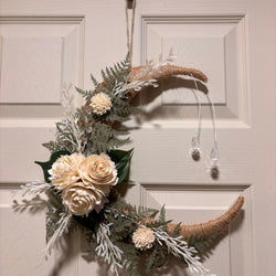 Crystal Moon with White Sola Wood Flowers - view 3
