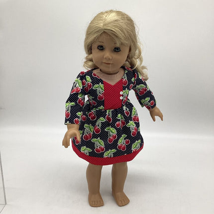 Black dress with cherries in red