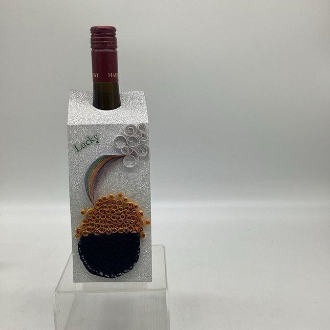 Wine Bottle Tags with pot of gold