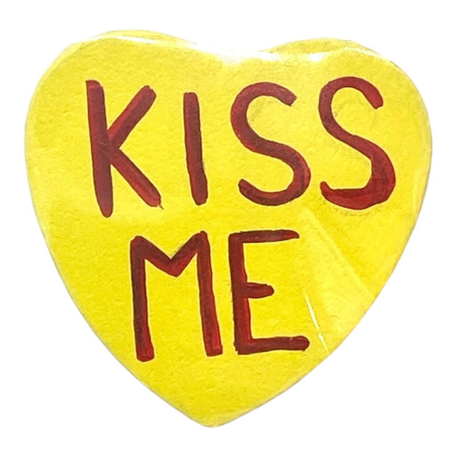 KISS ME YELLOW Heart Magnet