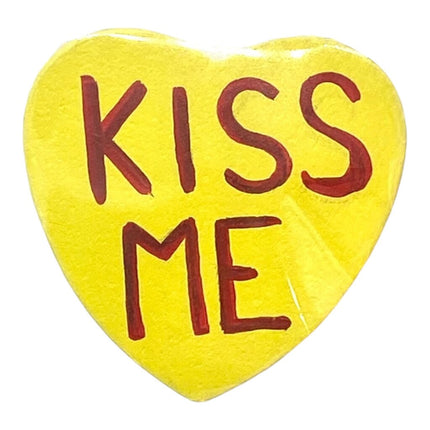 KISS ME YELLOW Heart Magnet
