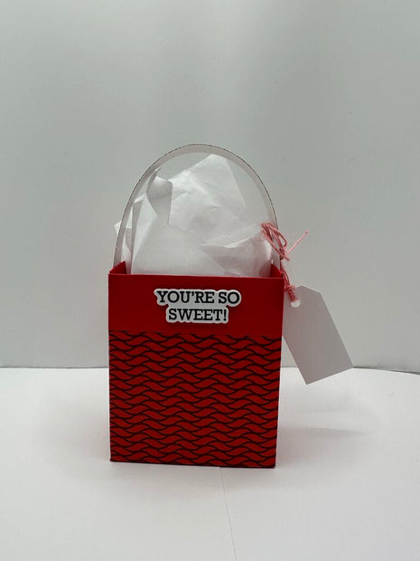 Mini Gift Bags - Red/Black Weave