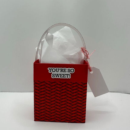 Mini Gift Bags - Red/Black Weave