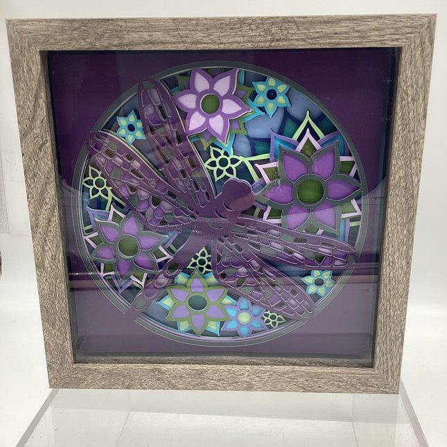 Dragonfly purple Shadowbox
