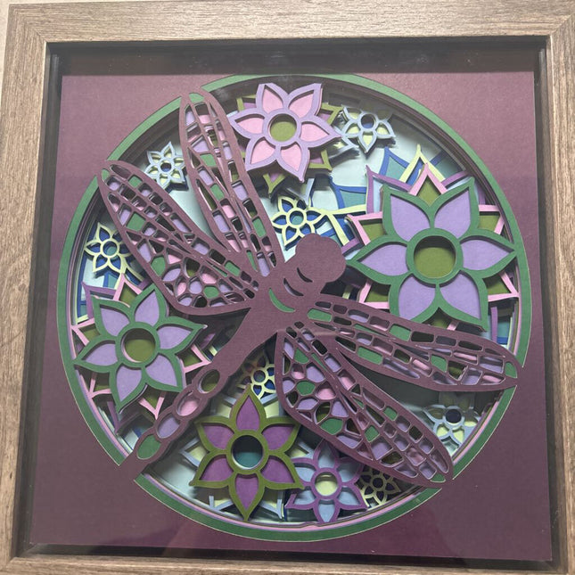 Dragonfly purple Shadowbox
