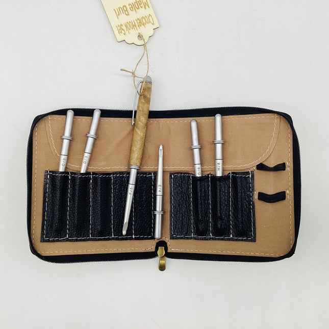 Maple Burl Crochet Hook Set