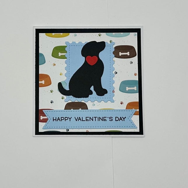 Valentine's DIY Card Kit - Blue w/ Dogs (Set of 5)