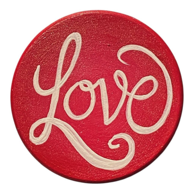 Red Love circle magnet