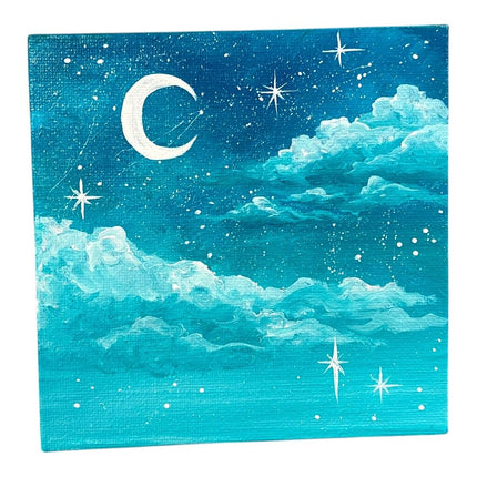 Clouds and Stars Teal