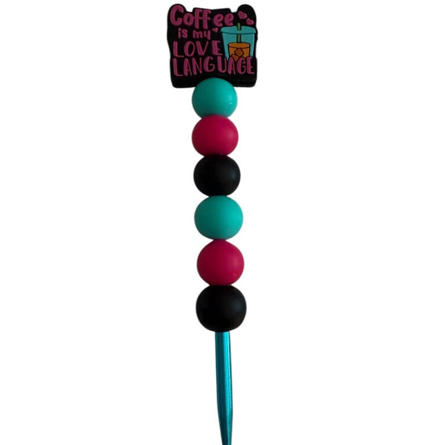 Ergonomic beaded crochet hook 5mm "coffee is my love language"