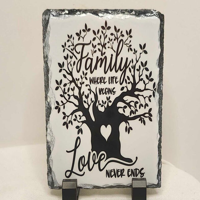 Shelf sitter- Family slate