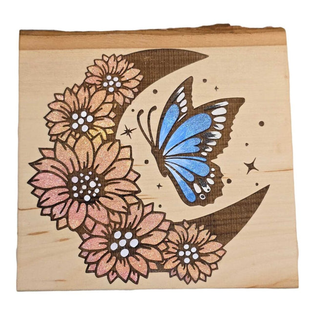 1/2 Moon w/Blue Sunflower