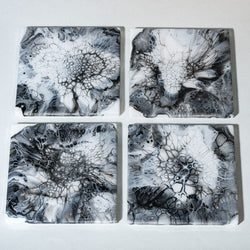 Coasters - Set of 4 Square - Black and white - view 2
