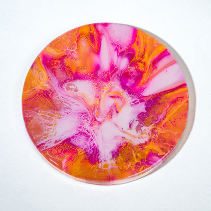 Wall Art Circle - pink magenta, orange, yellow