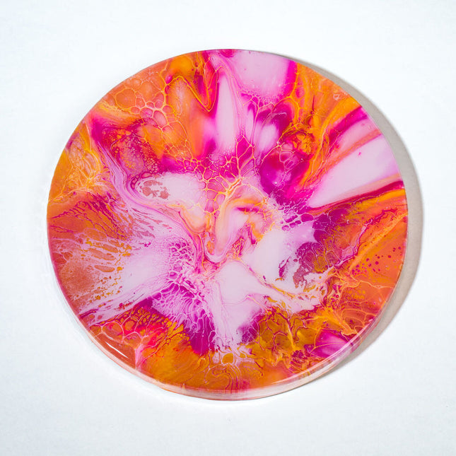 Wall Art Circle - pink magenta, orange, yellow