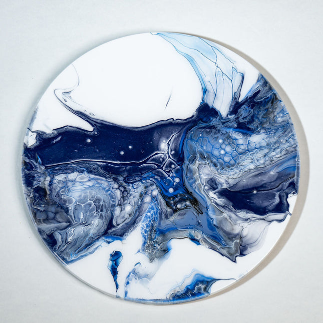 Turntable Bamboo - deep blue and white 2