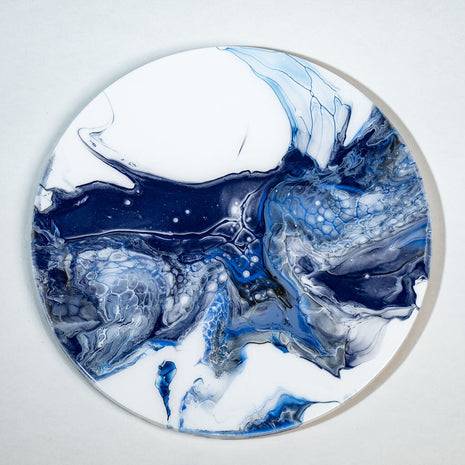 Turntable Bamboo - deep blue and white 2