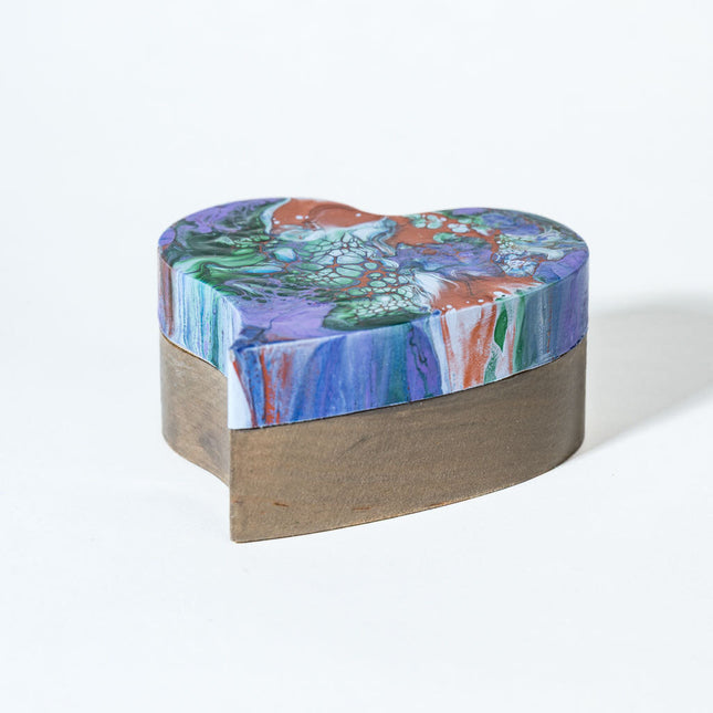 Heart Keepsake Box - Lavender, Green Bronze