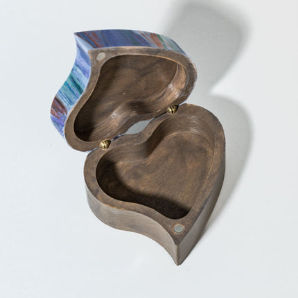 Heart Keepsake Box - Lavender, Green Bronze