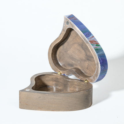 Heart Keepsake Box - Lavender, Green Bronze