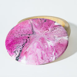 Wooden Trinket Box - pink white black - view 1