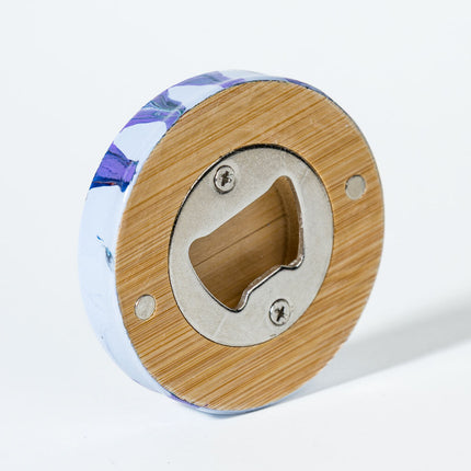 Magnetic Bamboo Bottle Opener - Lavender, green black