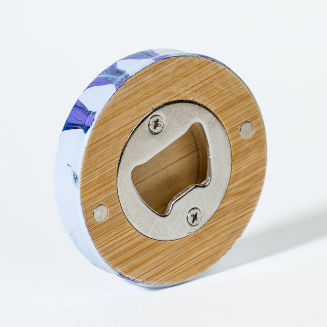 Magnetic Bamboo Bottle Opener - Lavender, green black
