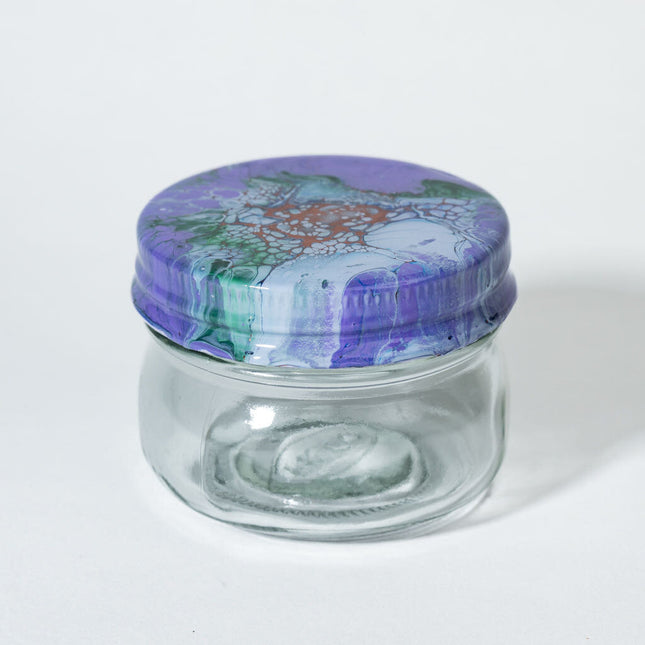 4 oz Glass Jar - lavender green bronze