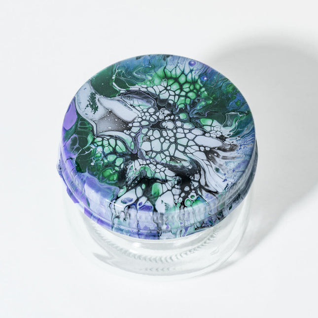 4 oz Glass Jar - lavender green Black