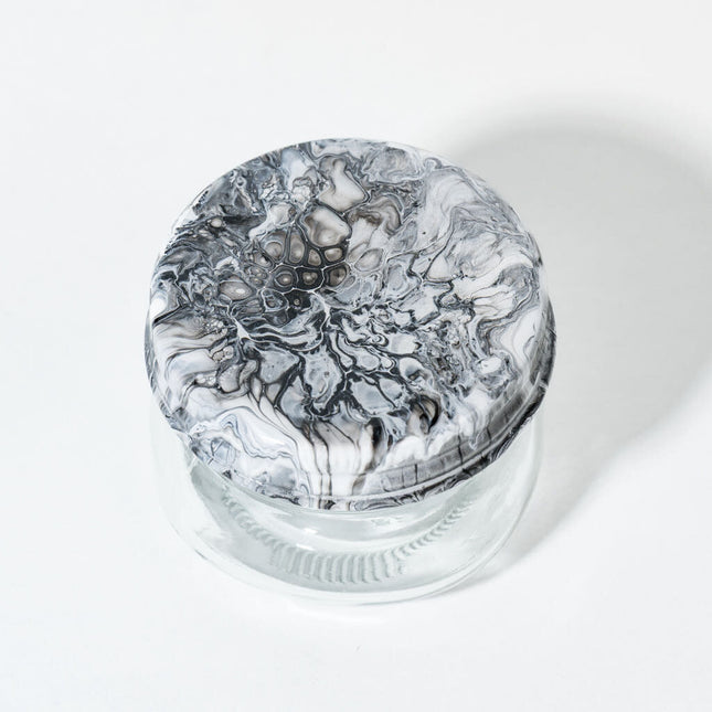 4 oz Glass Jar - Black and white