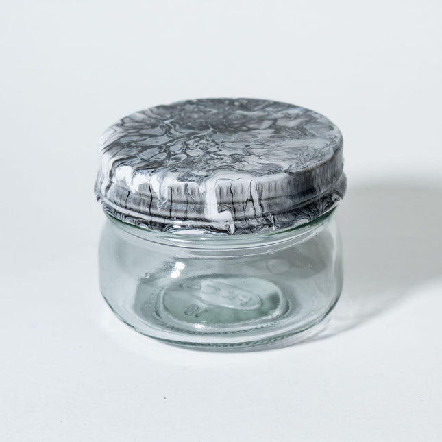 4 oz Glass Jar - Black and white