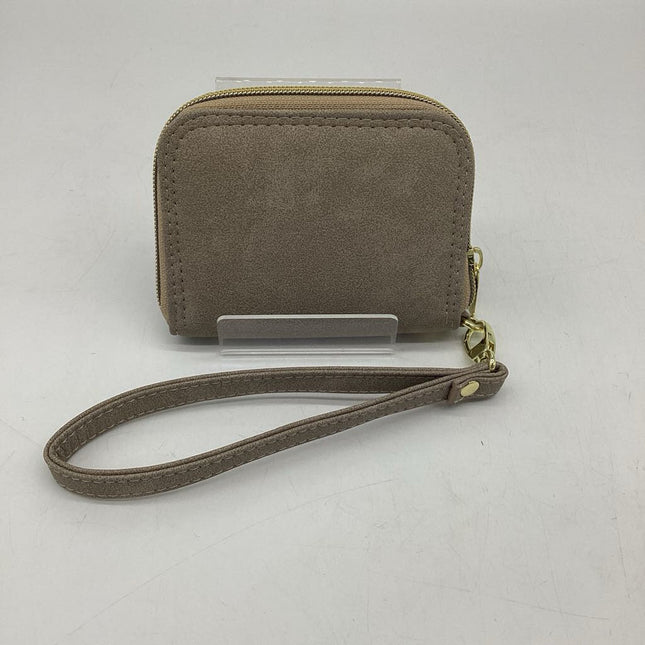 Mini Zip Around Wallet- Beige