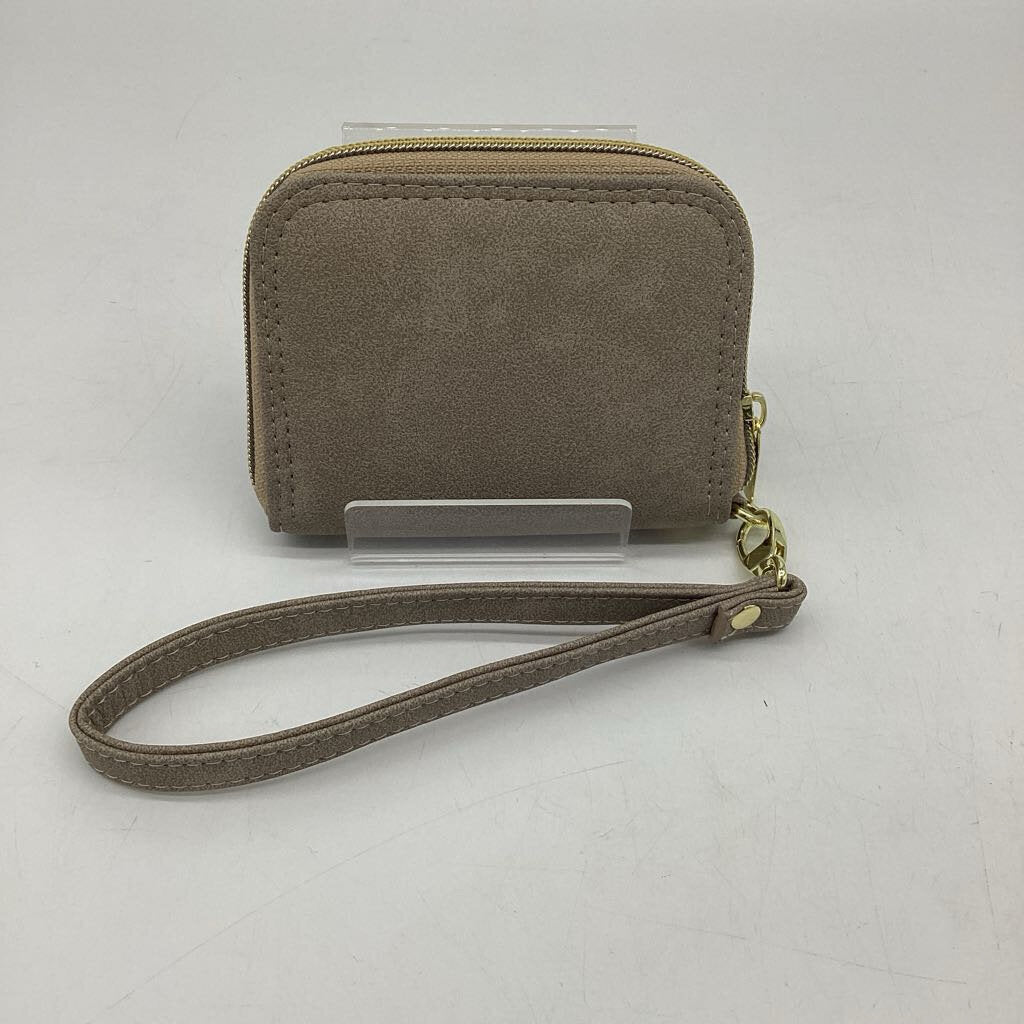 Mini Zip Around Wallet- Beige