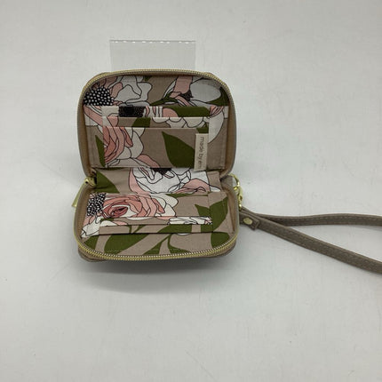 Mini Zip Around Wallet- Beige