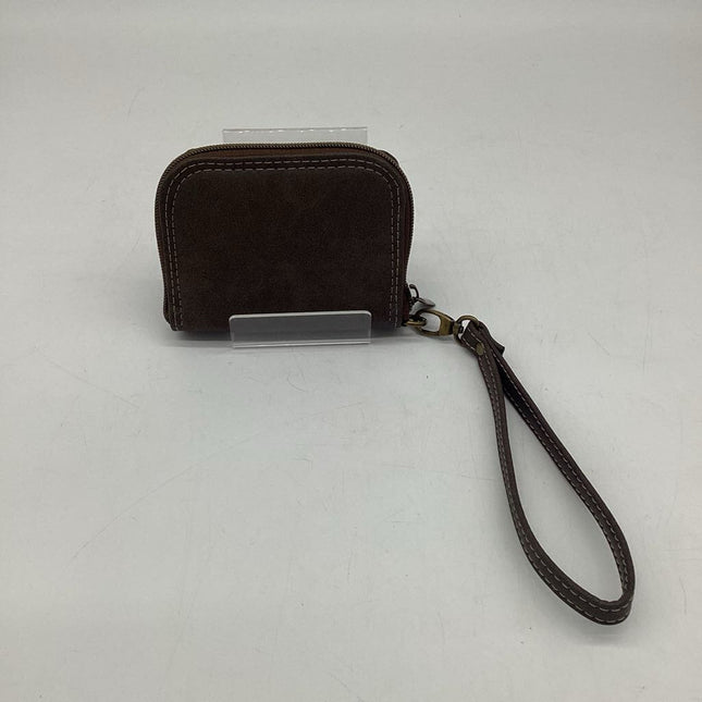 Mini Zip Around Wallet- Dark Brown
