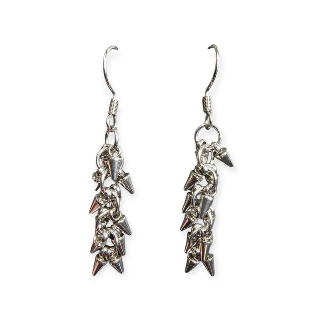 Small Stainless Steel Shaggy Spike Earrings
