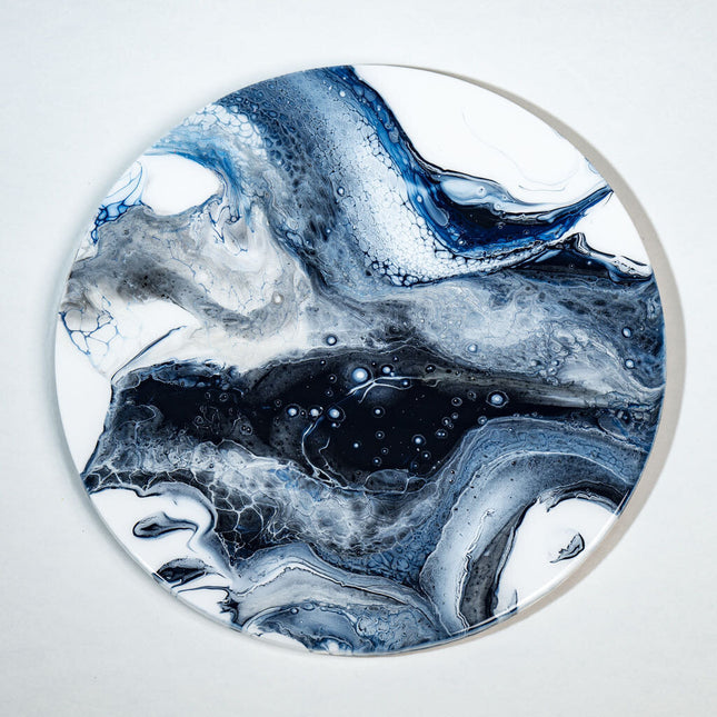 Turntable Bamboo - deep blue and white 1