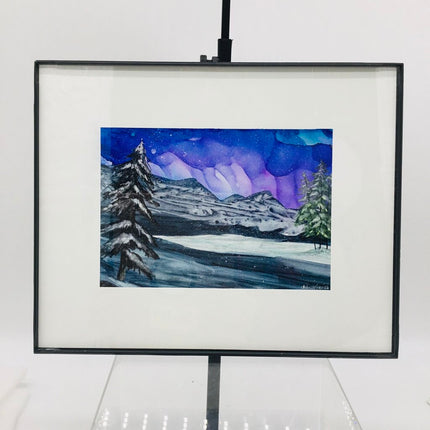5x7 Painting Auroa Borealis -Pop-in Frame