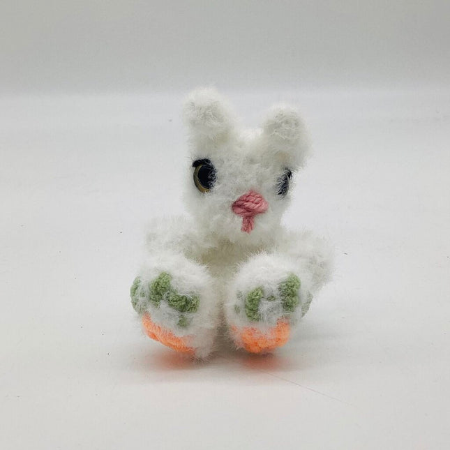 Fuzzy White Rooty the Rabbit with Carrots on Feet