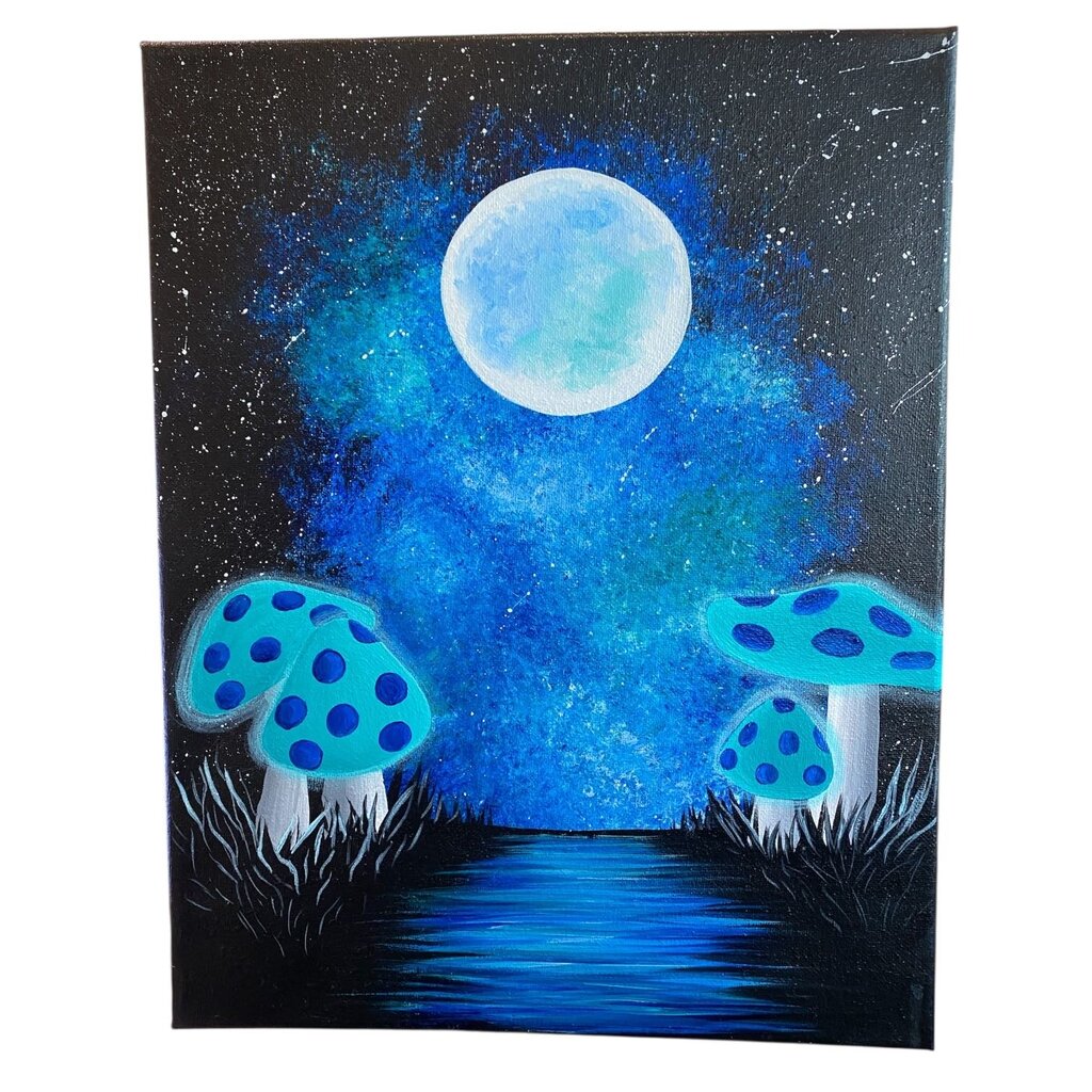 Blue Glowing Mushrooms