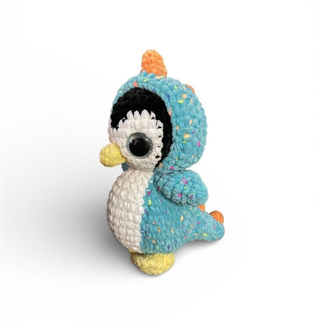 Crocheted penquin Dino pjs stuffie