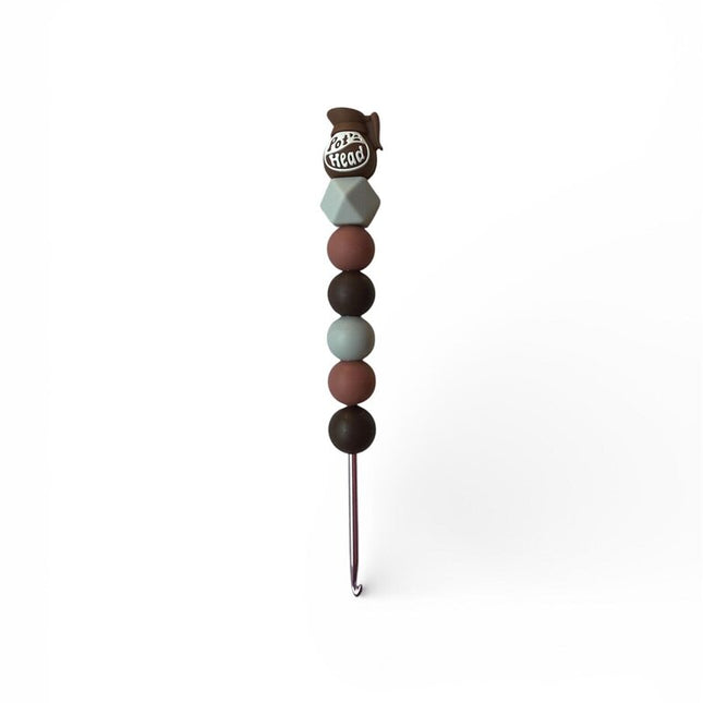 Ergonomic beaded crochet hook 3mm "pot head"