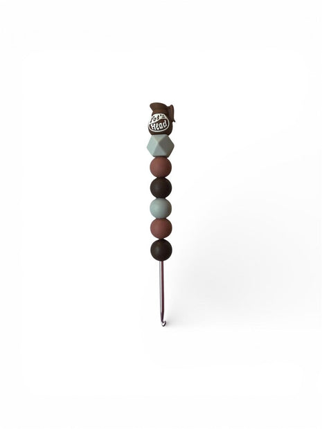 Ergonomic beaded crochet hook 3mm "pot head"