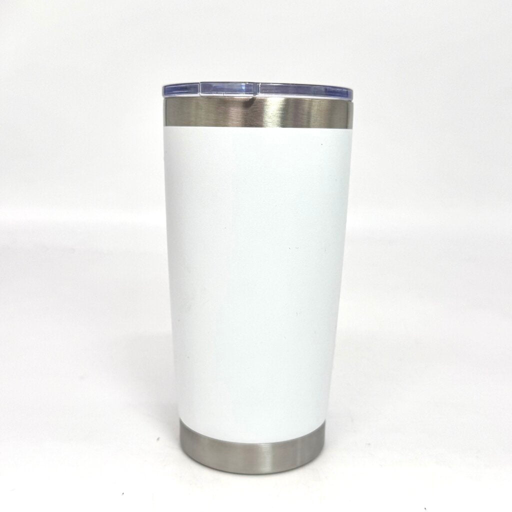 20 oz Tumbler Flowers White