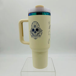 40 oz Tumbler Skull & Flowers - view 2
