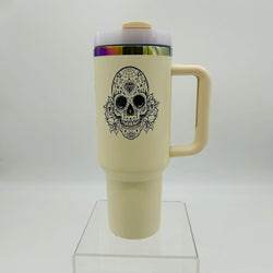 40 oz Tumbler Skull & Flowers - view 3