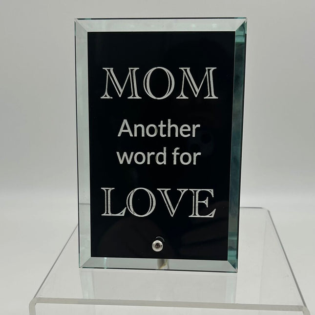 Glass & Black Paint Mom Plaque