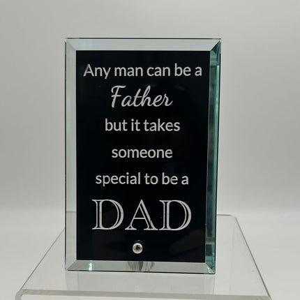 Glass & Black Paint Dad Plaque