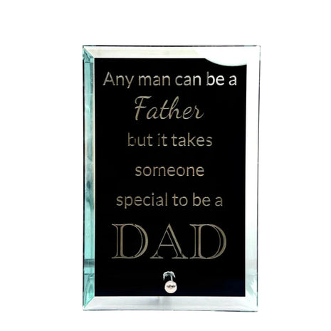 Black Glass Stand Alone Dad Plaque