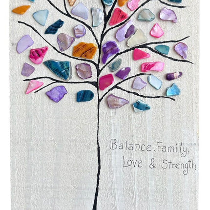 small Tree of life on white wood